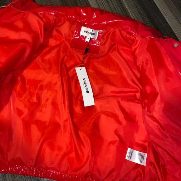 Vigoss Glossy Red Puffer Jacket - Picture 6 of 9